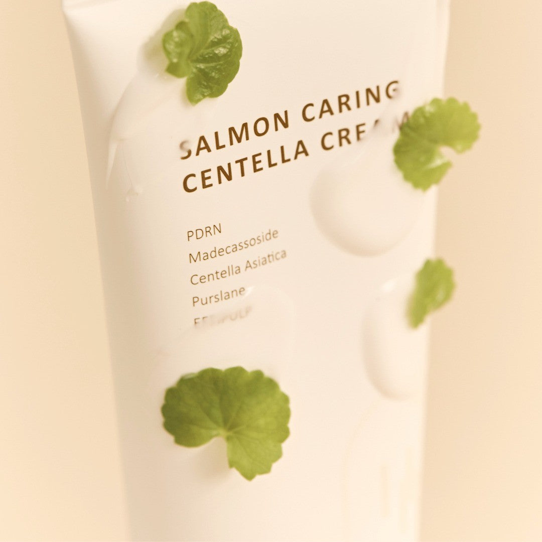 Heveblue Salmon Caring Centella Cream 100ml at EmbΓ© Skin Korean and Japanese Beauty Skincare
