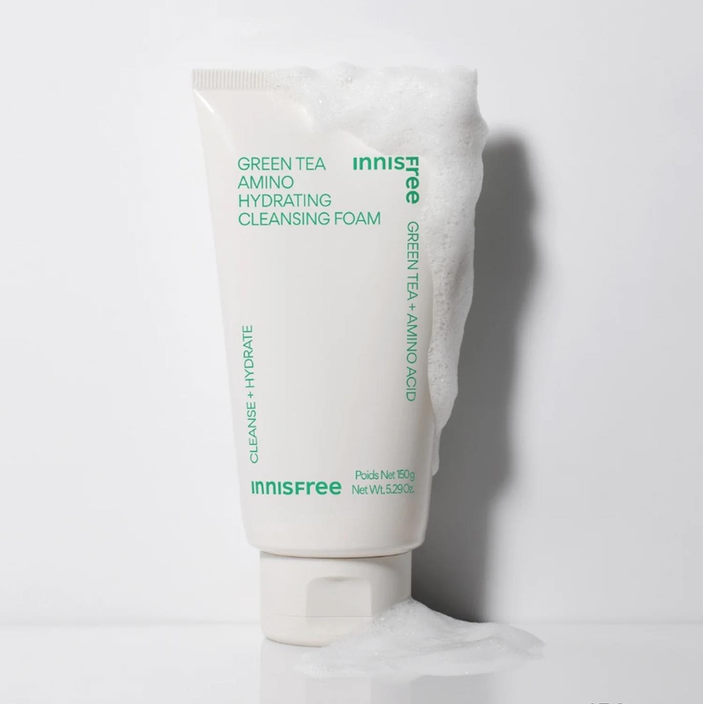 Innisfree Green Tea Amino Hydrating Cleansing Foam 150ml at Embé Skin Korean and Japanese Beauty Skincare