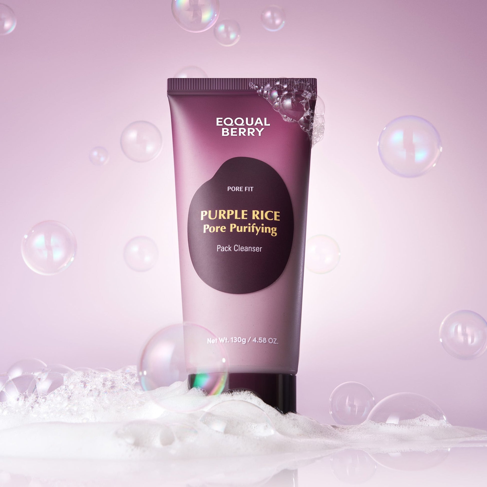 EQQUALBERRY Purple Rice Pore Purifying Pack Cleanser 130g at Embé Skin Korean and Japanese Beauty Skincare