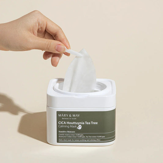 Mary&May Cica Houttuynia Tea Tree Calming Mask 30 Sheets at Embé Skin Korean and Japanese Beauty Skincare