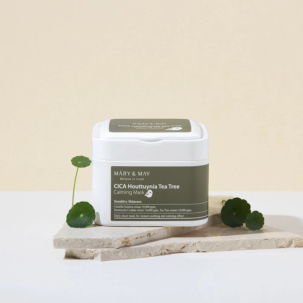 Mary&May Cica Houttuynia Tea Tree Calming Mask 30 Sheets at Embé Skin Korean and Japanese Beauty Skincare