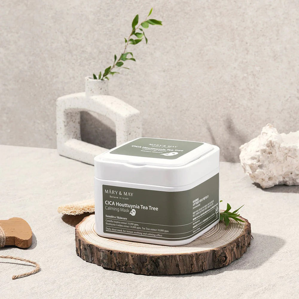 Mary&May Cica Houttuynia Tea Tree Calming Mask 30 Sheets at Embé Skin Korean and Japanese Beauty Skincare