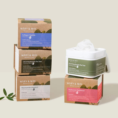 Mary&May Cica Houttuynia Tea Tree Calming Mask 30 Sheets at Embé Skin Korean and Japanese Beauty Skincare