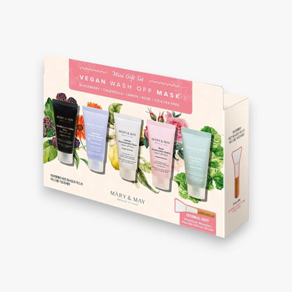 Mary&May Mini Wash-Off Mask Gift Set 5 x 30g (with Silicone Spatula) at Embé Skin Korean and Japanese Beauty Skincare