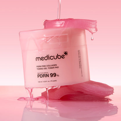 Medicube PDRN Pink Collagen Toning Gel Toner Pad 70 Pads at Embé Skin Korean and Japanese Beauty Skincare
