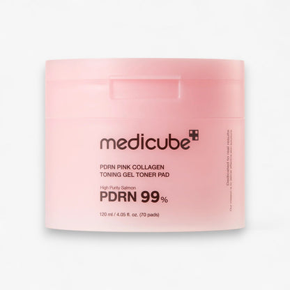 Medicube PDRN Pink Collagen Toning Gel Toner Pad 70 Pads at Embé Skin Korean and Japanese Beauty Skincare