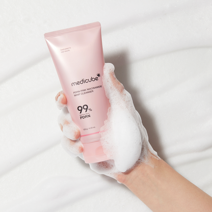 Medicube PDRN Pink Niacinamide Whip Cleanser 120ml at Embé Skin Korean and Japanese Beauty Skincare