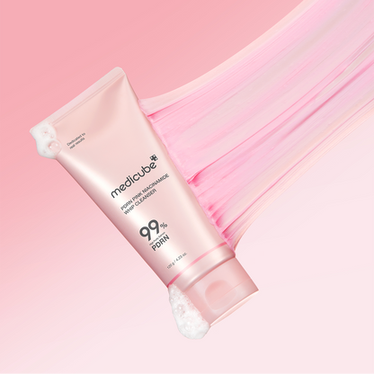 Medicube PDRN Pink Niacinamide Whip Cleanser 120ml at Embé Skin Korean and Japanese Beauty Skincare