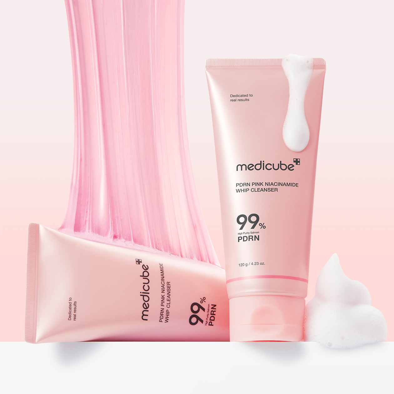 Medicube PDRN Pink Niacinamide Whip Cleanser 120ml at Embé Skin Korean and Japanese Beauty Skincare