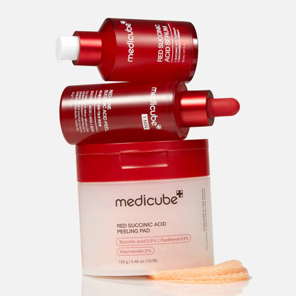 Medicube Red Succinic Acid Panthenol Facial Peeling Pad 70 Pads at Embé Skin Korean and Japanese Beauty Skincare