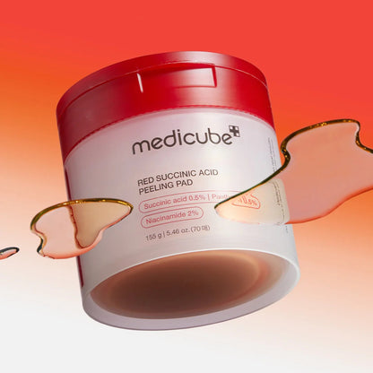 Medicube Red Succinic Acid Panthenol Facial Peeling Pad 70 Pads at Embé Skin Korean and Japanese Beauty Skincare