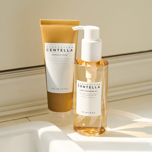 SKIN1004 Madagascar Centella Double Cleansing Duo (Light Cleansing Oil 200ml + Ampoule Foam 125ml) at Embé Skin Korean and Japanese Beauty Skincare